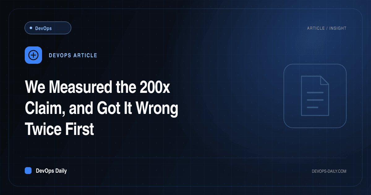 We Measured the 200x Claim, and Got It Wrong Twice First